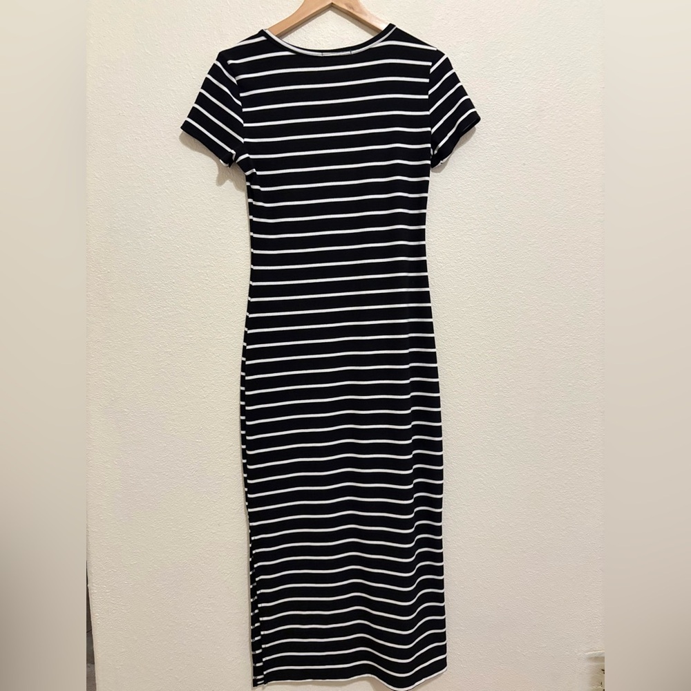 Blue and White Striped Anistar Women's Dress